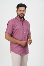 Cool Club Plus Men’s Formal Shirt – Dusty Rose – Half Sleeve