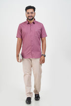 Cool Club Plus Men’s Formal Shirt – Dusty Rose – Half Sleeve