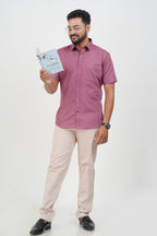 Cool Club Plus Men’s Formal Shirt – Dusty Rose – Half Sleeve