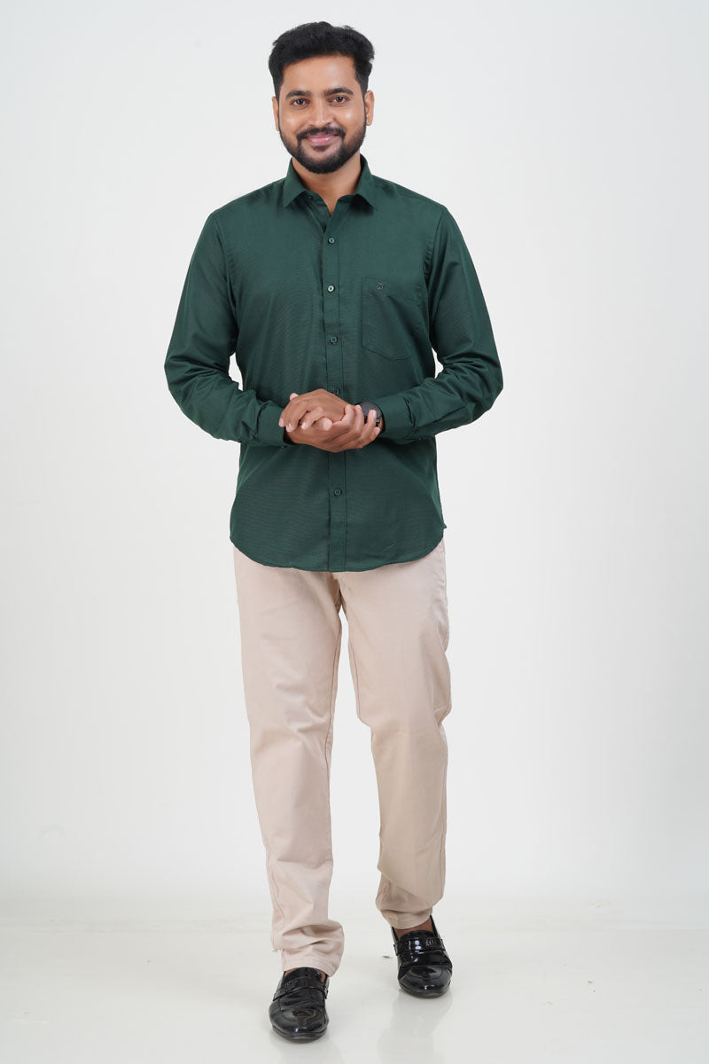 Cool Club Plus Men’s Formal Shirt  – Dark Green – Full Sleeve