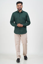 Cool Club Plus Men’s Formal Shirt  – Dark Green – Full Sleeve