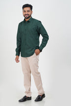 Cool Club Plus Men’s Formal Shirt  – Dark Green – Full Sleeve