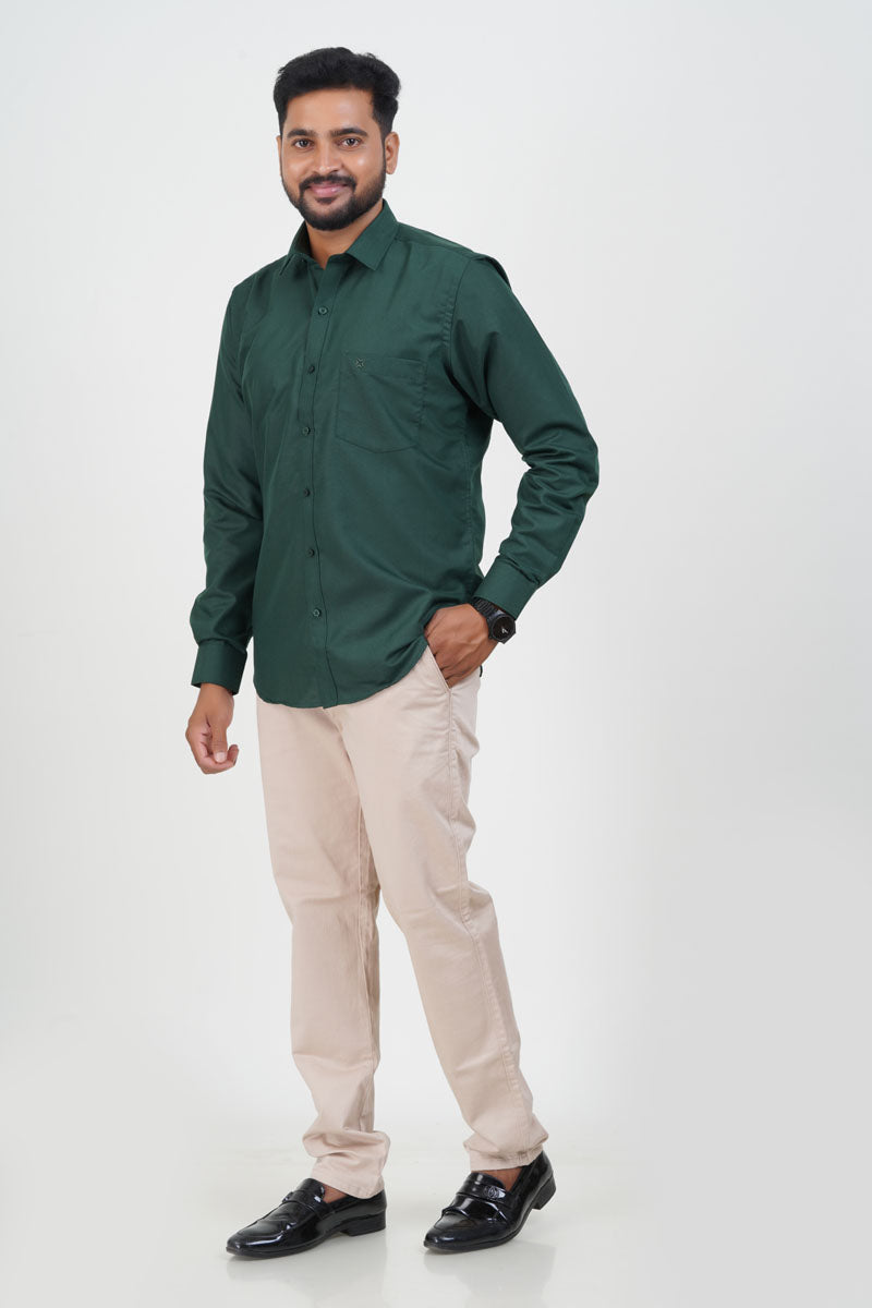 Cool Club Plus Men’s Formal Shirt  – Dark Green – Full Sleeve