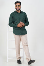 Cool Club Plus Men’s Formal Shirt  – Dark Green – Full Sleeve