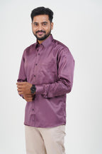 Orgia Men’s Premium Formal Shirt – Plum Purple – Full Sleeve