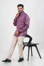 Orgia Men’s Premium Formal Shirt – Plum Purple – Full Sleeve