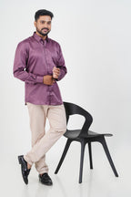 Orgia Men’s Premium Formal Shirt – Plum Purple – Full Sleeve