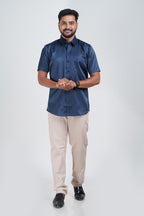 Orgia Men’s Premium Formal Shirt – Midnight Blue – Half Sleeve