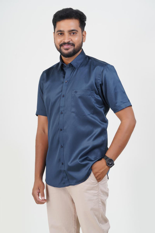 Orgia Men’s Premium Formal Shirt – Midnight Blue – 17507 Main Image
