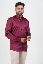 Orgia Men’s Premium Formal Shirt – Maroon Wine – Full Sleeve