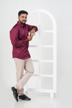 Orgia Men’s Premium Formal Shirt – Maroon Wine – Full Sleeve