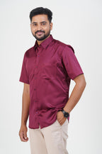 Orgia Men’s Premium Formal Shirt – Maroon Wine – 17509