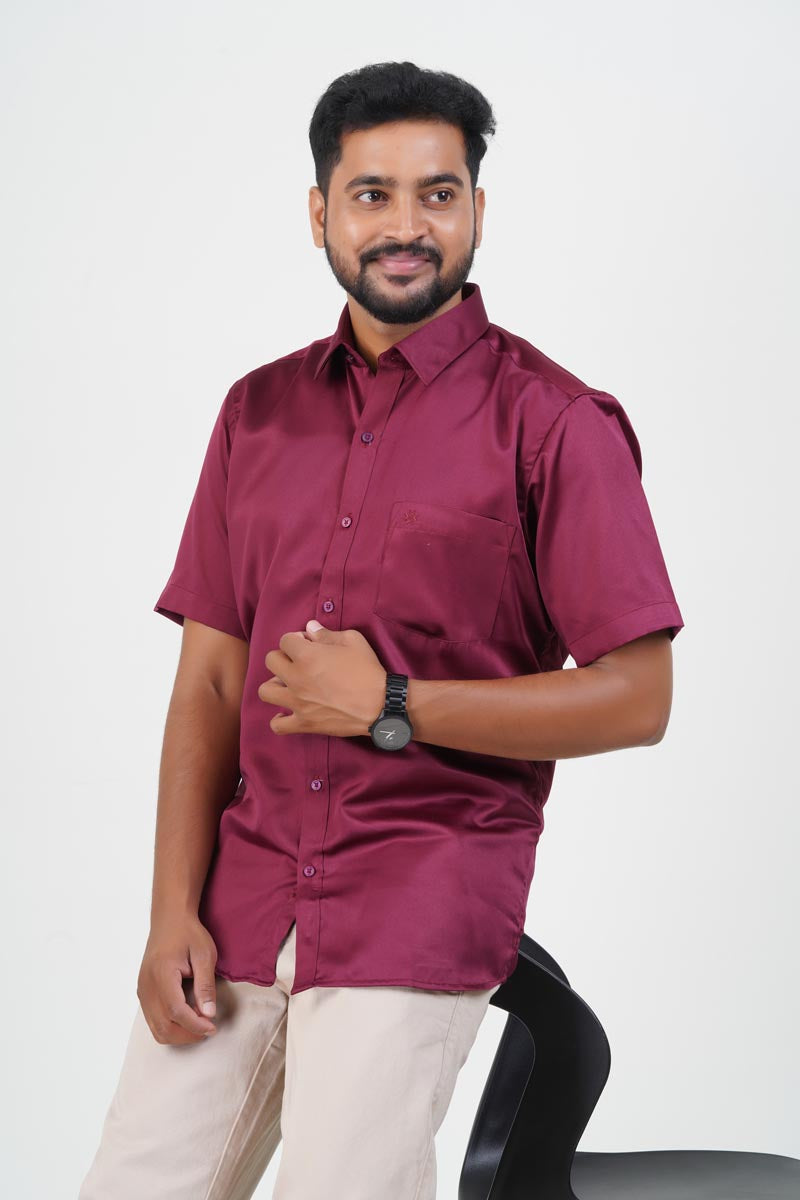 Orgia Men’s Premium Formal Shirt – Maroon Wine – 17509