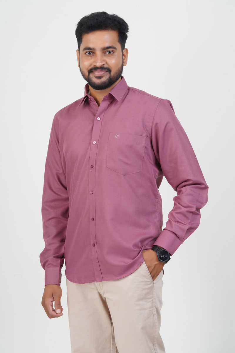 Cool Club Plus Men’s Formal Shirt – Dusty Pink – Full Sleeve