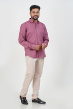 Cool Club Plus Men’s Formal Shirt – Dusty Pink – Full Sleeve