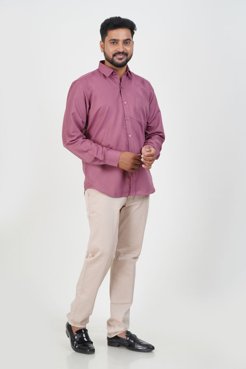 Cool Club Plus Men’s Formal Shirt – Dusty Pink – Full Sleeve