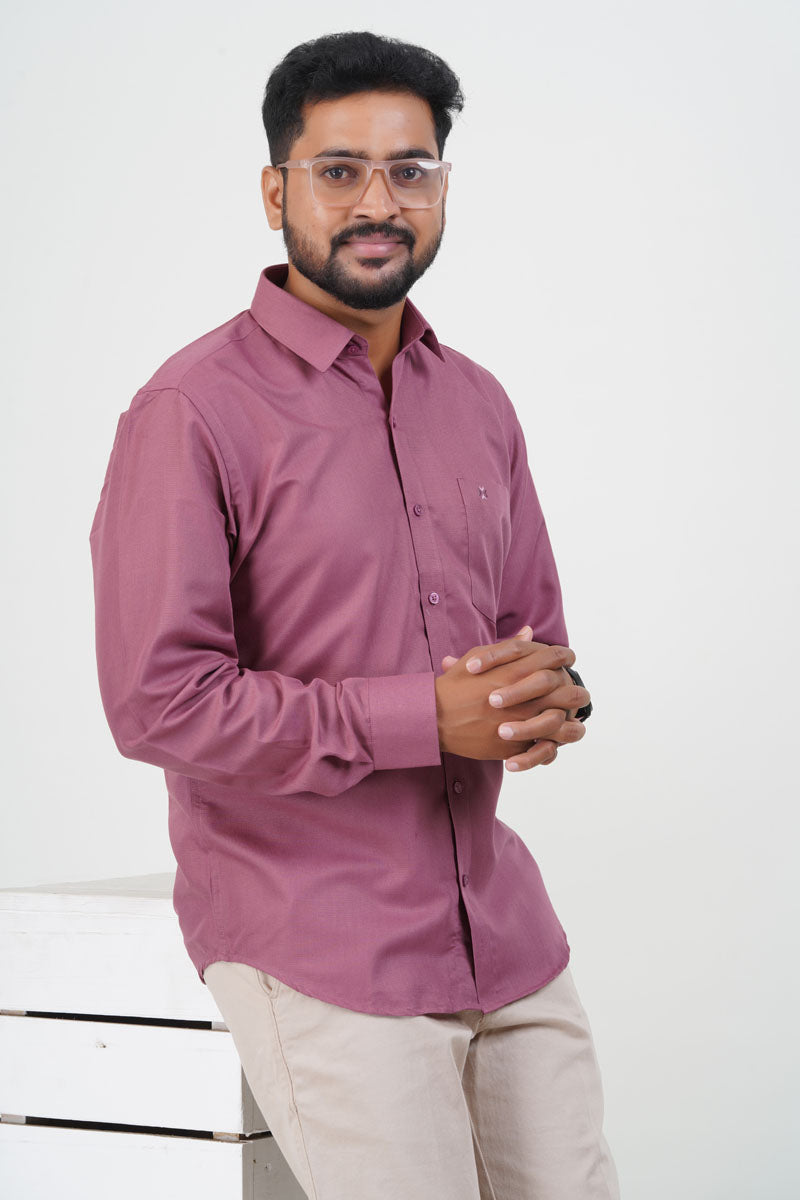 Cool Club Plus Men’s Formal Shirt – Dusty Pink – Full Sleeve