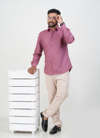 Cool Club Plus Men’s Formal Shirt – Dusty Pink – Full Sleeve