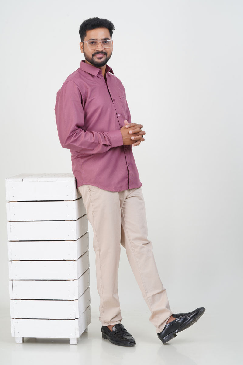 Cool Club Plus Men’s Formal Shirt – Dusty Pink – Full Sleeve