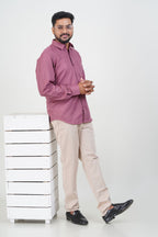 Cool Club Plus Men’s Formal Shirt – Dusty Pink – Full Sleeve