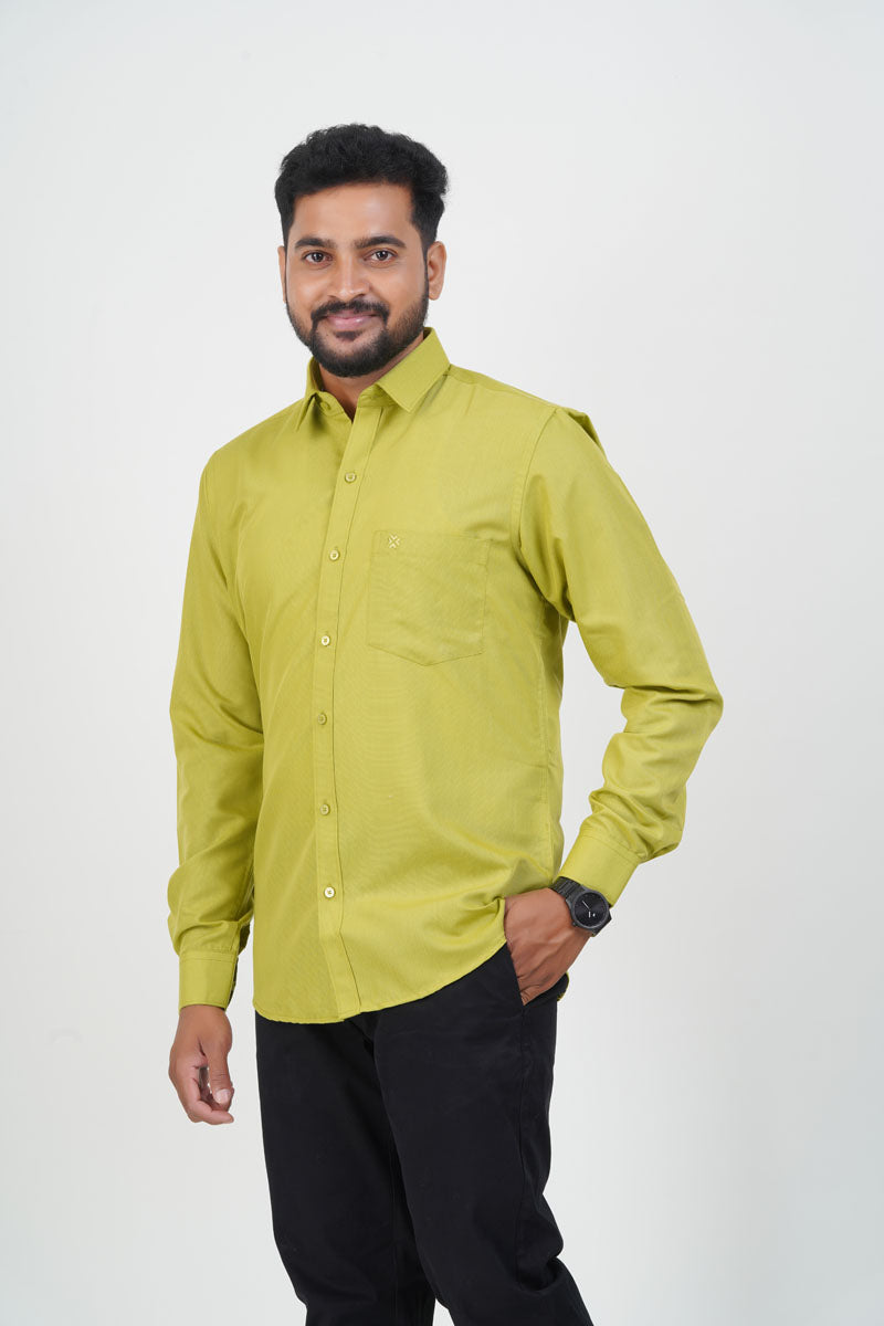 Cool Club Plus Men’s Formal Shirt – Lime Green – Full Sleeve