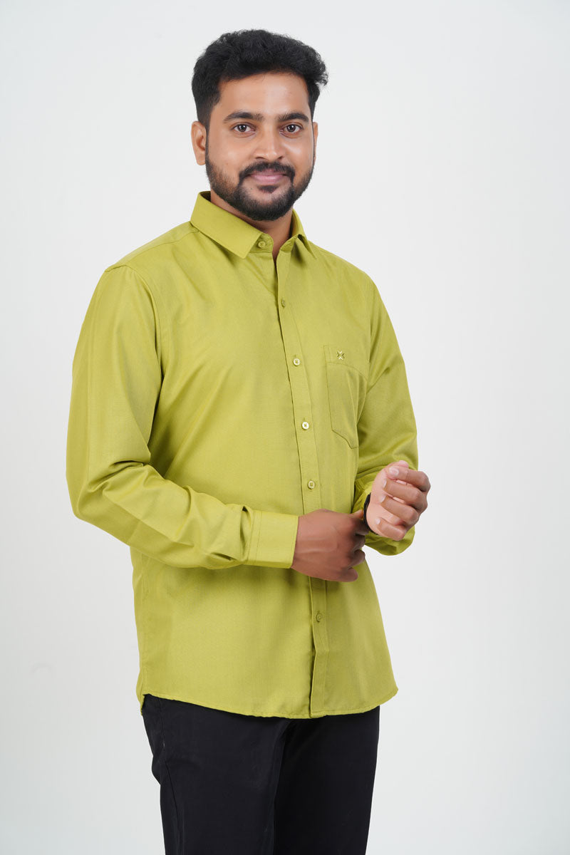 Cool Club Plus Men’s Formal Shirt – Lime Green – Full Sleeve