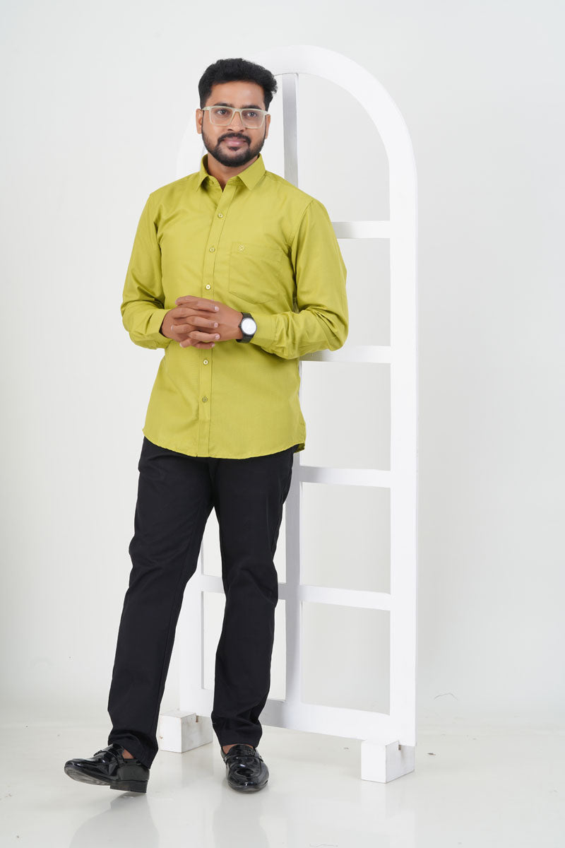 Cool Club Plus Men’s Formal Shirt – Lime Green – Full Sleeve