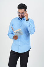 Cool Club Plus Men’s Formal Shirt– Sky Blue – Full Sleeve