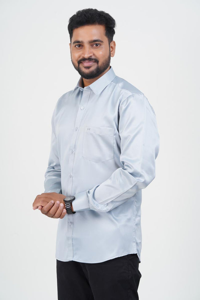 Orgia Men’s Premium Formal Shirt – Powder Blue – Full Sleeve Main Image