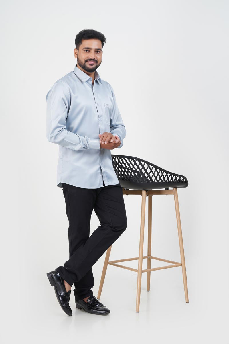 Orgia Men’s Premium Formal Shirt – Powder Blue – Full Sleeve