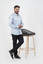 Orgia Men’s Premium Formal Shirt – Powder Blue – Full Sleeve
