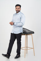 Orgia Men’s Premium Formal Shirt – Powder Blue – Full Sleeve