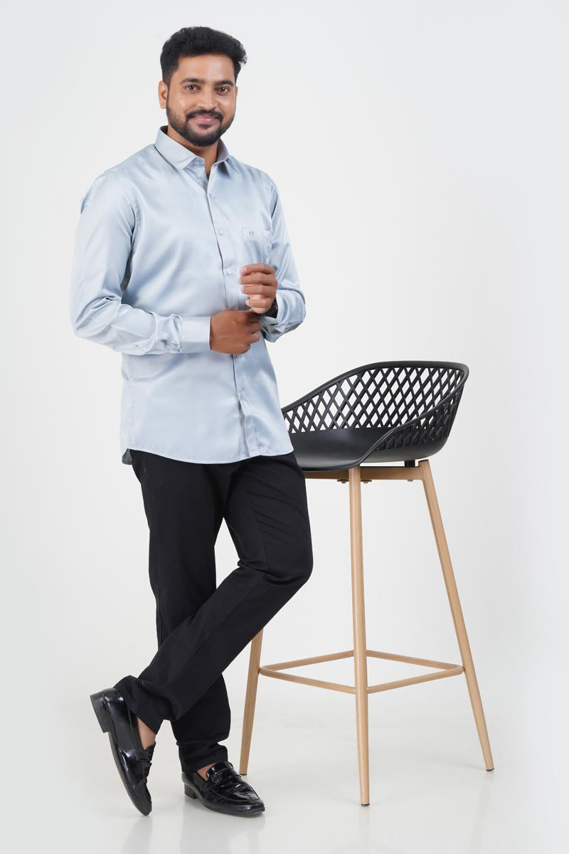 Orgia Men’s Premium Formal Shirt – Powder Blue – Full Sleeve