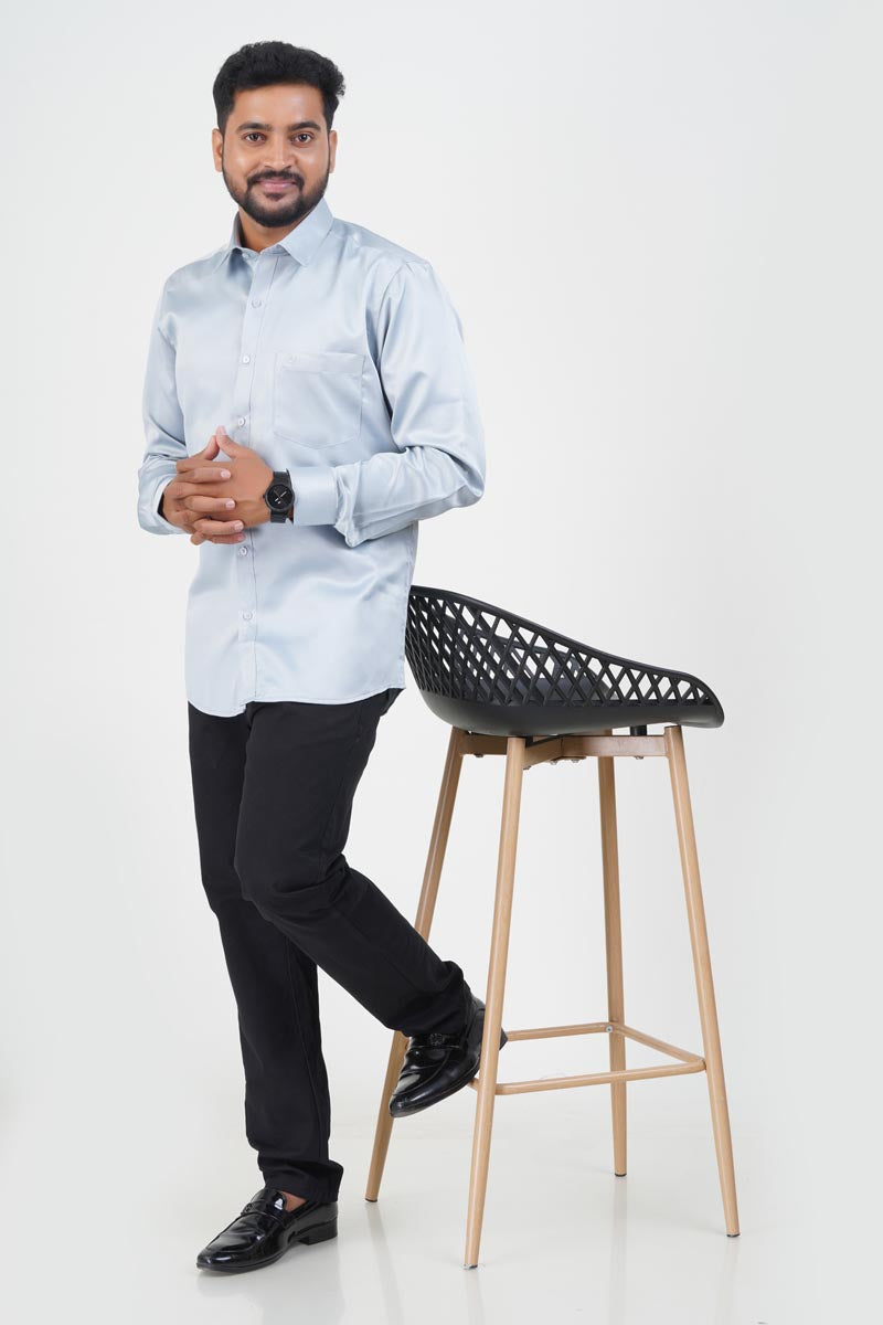 Orgia Men’s Premium Formal Shirt – Powder Blue – Full Sleeve