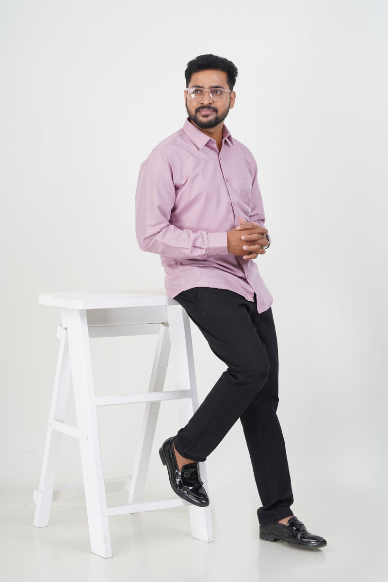 Cool Club Plus Men’s Formal Shirt – Light Pink – Full Sleeve