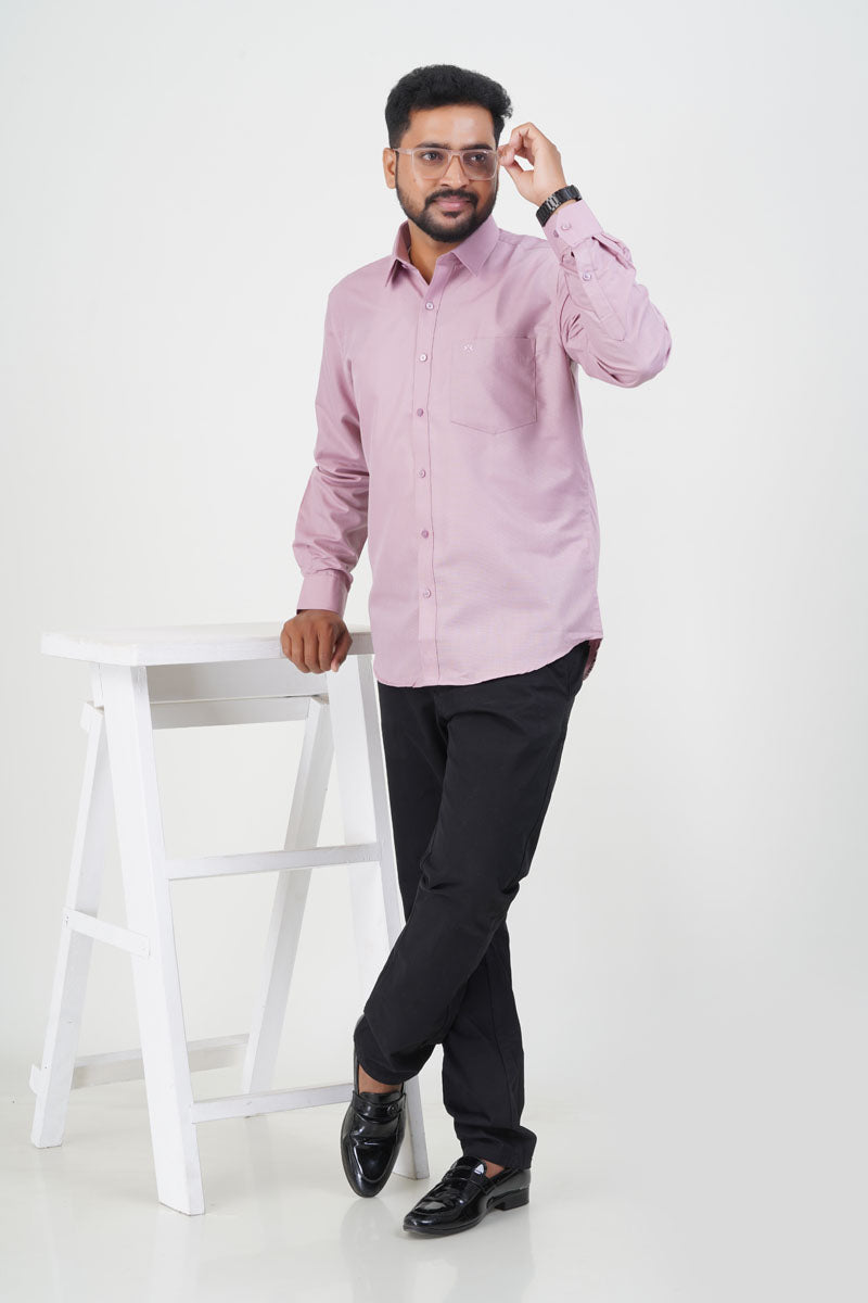 Cool Club Plus Men’s Formal Shirt – Light Pink – Full Sleeve