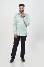 Orgia Men’s Premium Formal Shirt – Sage Green – Full Sleeve