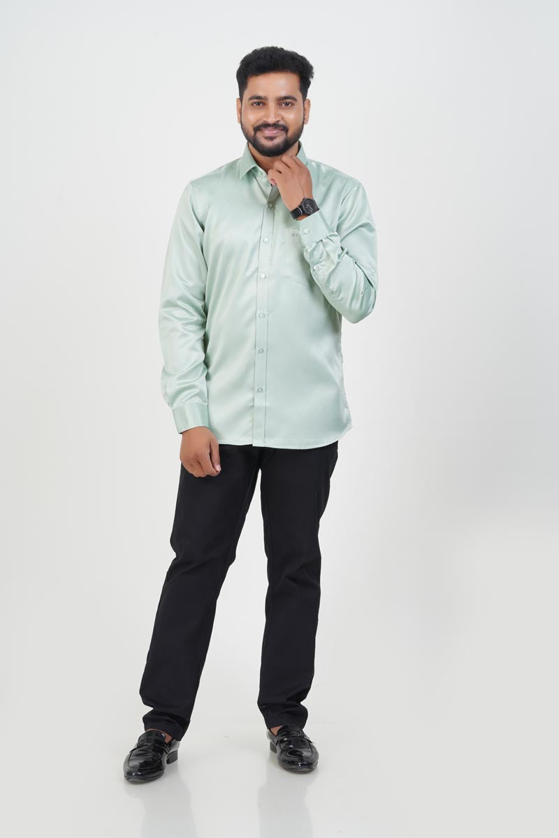 Orgia Men’s Premium Formal Shirt – Sage Green – Full Sleeve