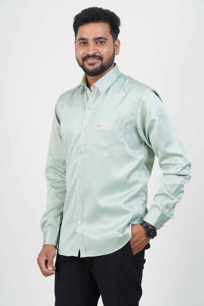 Orgia Men’s Premium Formal Shirt – Sage Green – Full Sleeve Main Image