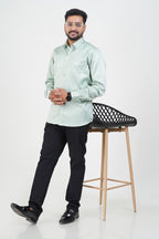 Orgia Men’s Premium Formal Shirt – Sage Green – Full Sleeve
