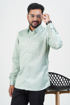 Orgia Men’s Premium Formal Shirt – Sage Green – Full Sleeve
