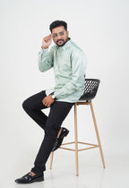 Orgia Men’s Premium Formal Shirt – Sage Green – Full Sleeve