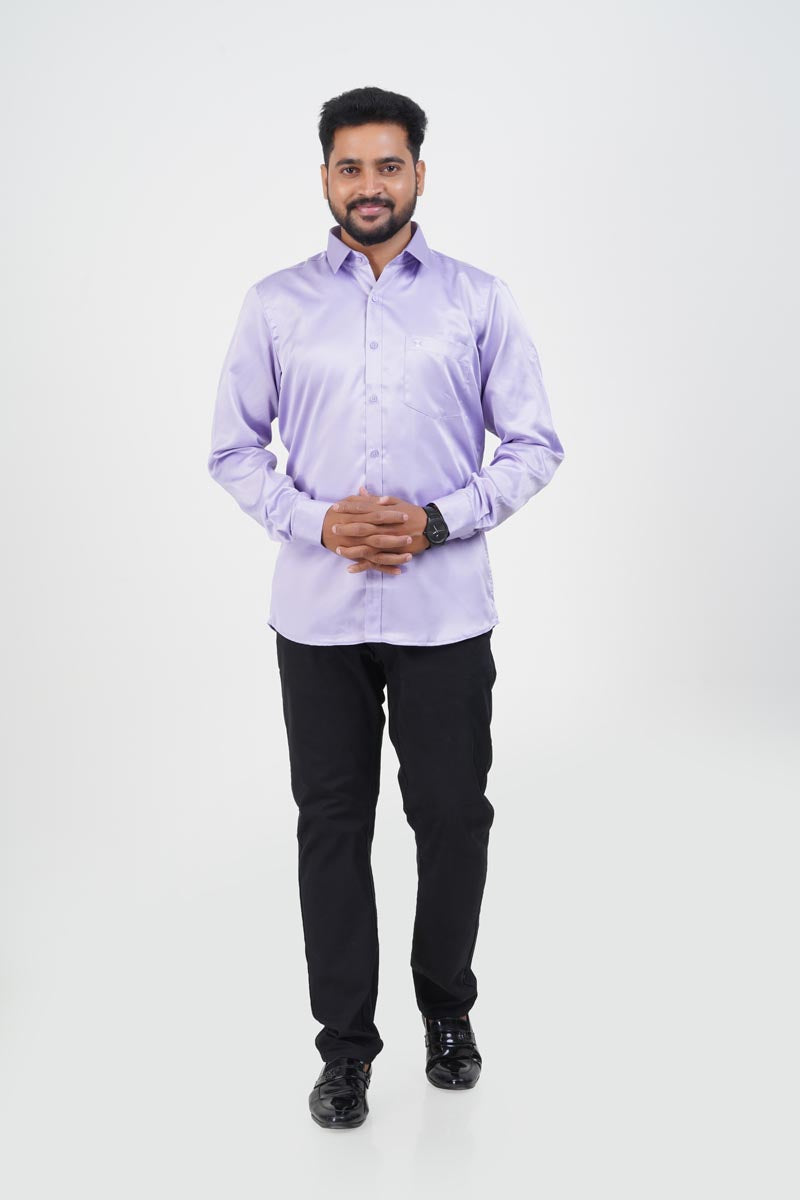 Orgia Men’s Premium Formal Shirt – Lavender – Full Sleeve