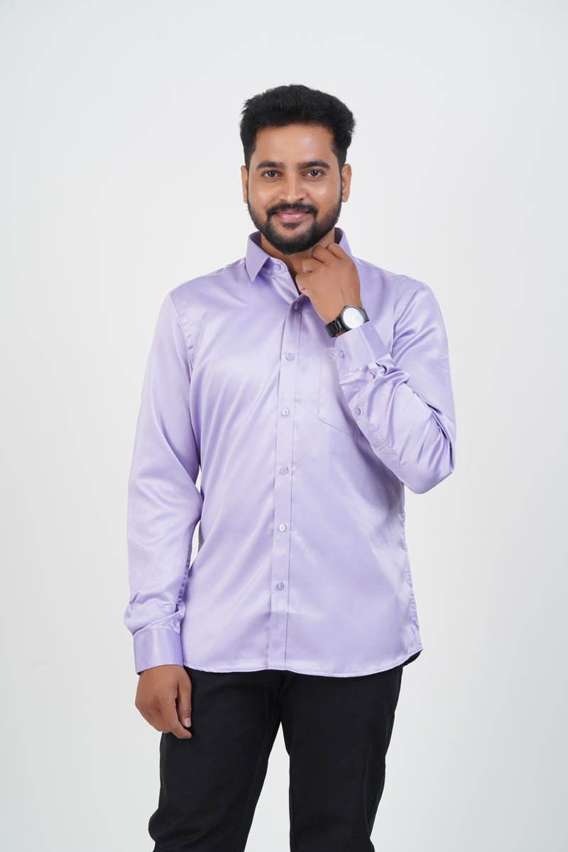 Orgia Men’s Premium Formal Shirt – Lavender – Full Sleeve