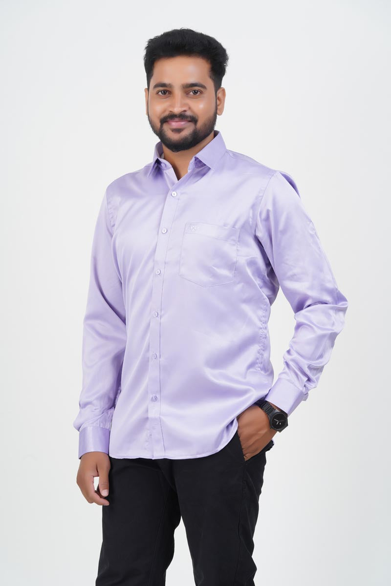 Orgia Men’s Premium Formal Shirt – Lavender – Full Sleeve