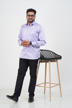 Orgia Men’s Premium Formal Shirt – Lavender – Full Sleeve