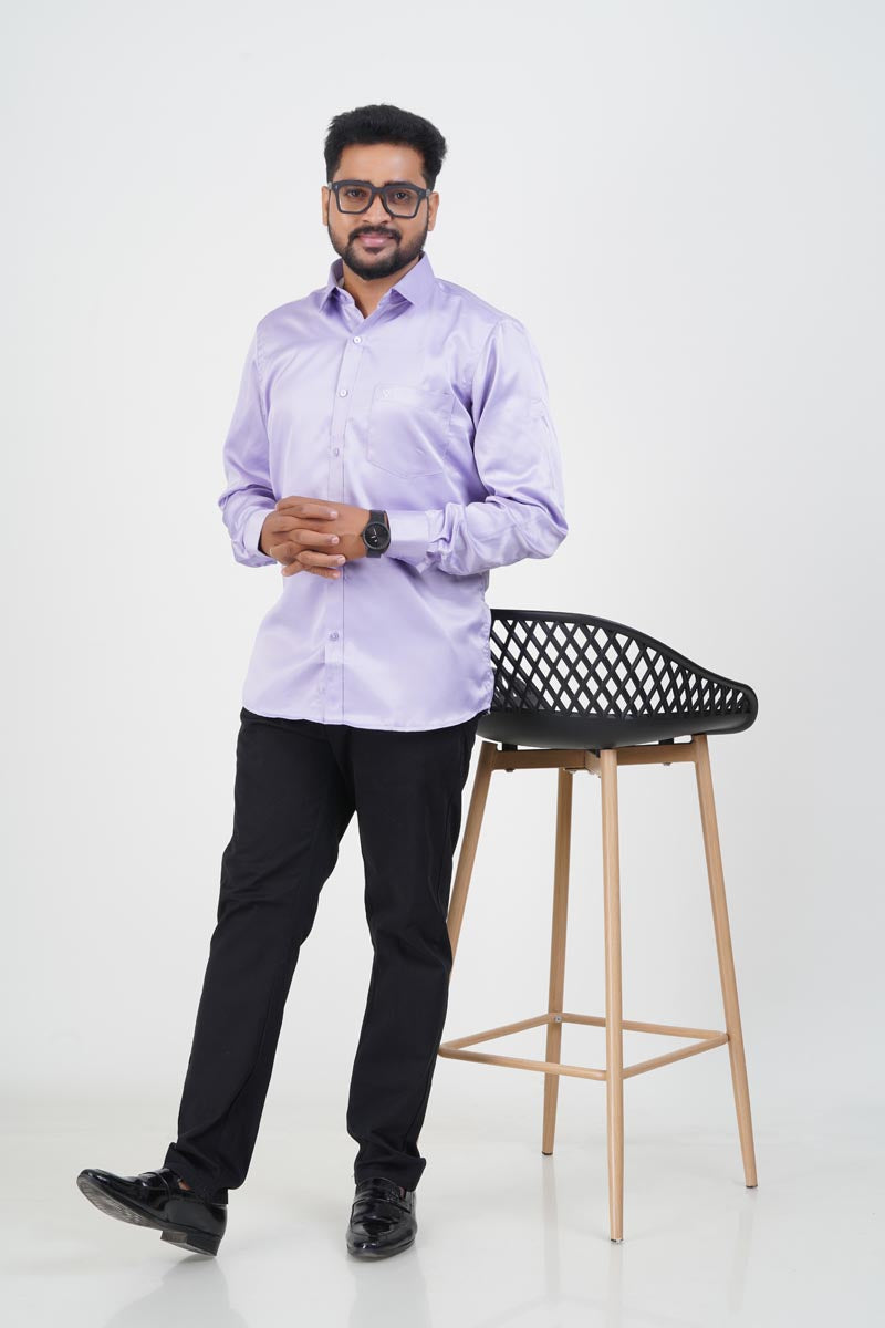 Orgia Men’s Premium Formal Shirt – Lavender – Full Sleeve