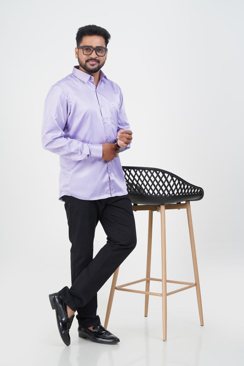 Orgia Men’s Premium Formal Shirt – Lavender – Full Sleeve