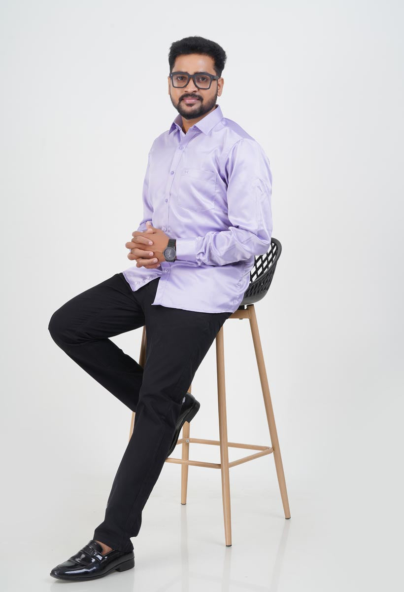 Orgia Men’s Premium Formal Shirt – Lavender – Full Sleeve