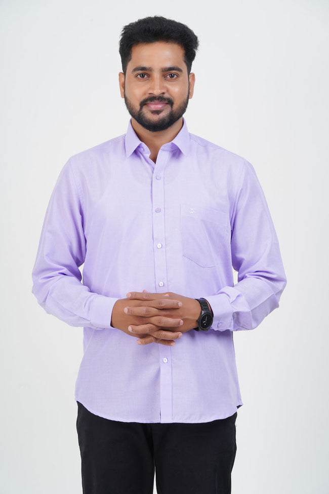 Cool Club Plus Men’s Formal Shirt – Light Lavender – Full Sleeve Hover Image